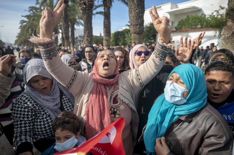 Tunus sokakları sosyoekonomik sorunlardan kaynaklı protestolarla 
