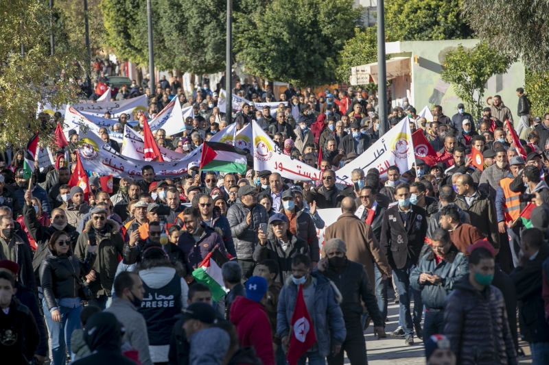 Tunus sokakları sosyoekonomik sorunlardan kaynaklı protestolarla 